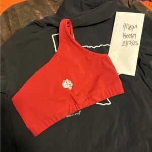 Darc Sport Red One-Shoulder Crop Top